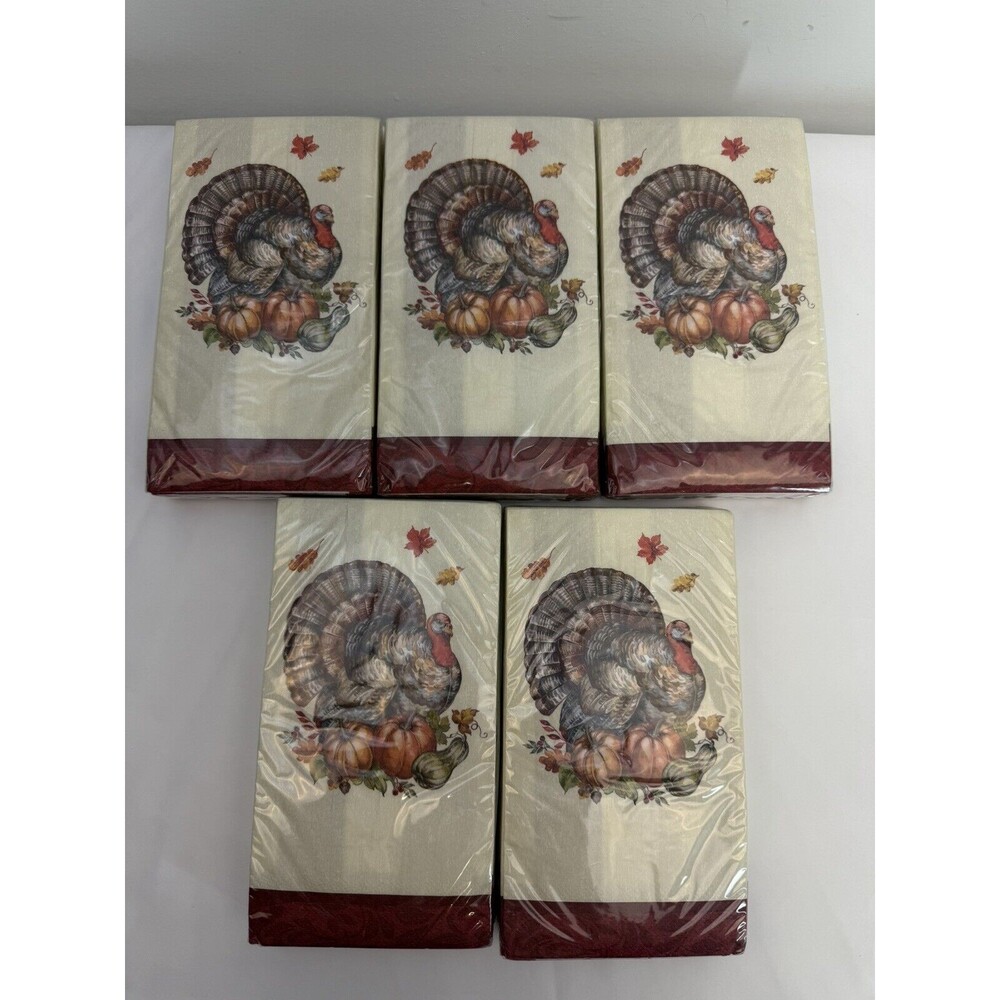 120 Fall THANSKGIVING Napkins Timeless Turkey 2 Ply Dinner Paper Napkin USA MADE - Picture 1 of 4